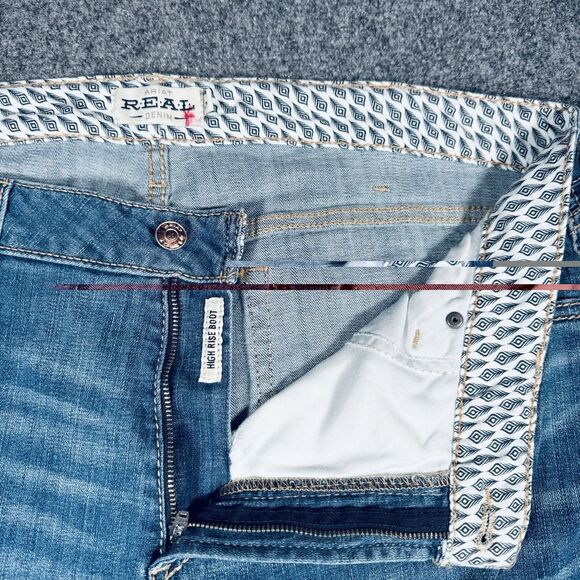 Ariat Real Jeans Womens 34R Blue Bootcut Denim Tennessee Real Daniela Western - Picture 5 of 13